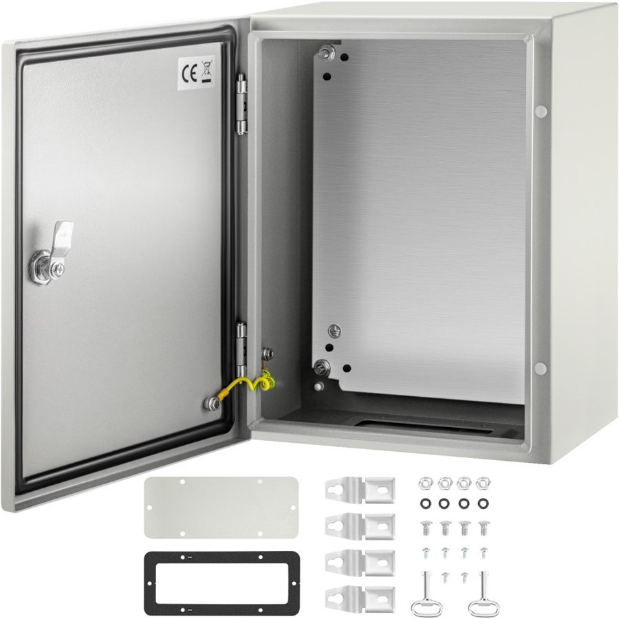 VEVOR NEMA Steel Enclosure, 40x30x20 cm NEMA 4X Steel Electrical Box, IP66 Waterproof & Dustproof, Outdoor/Indoor Electrical Junction Box, with Mounting Plate