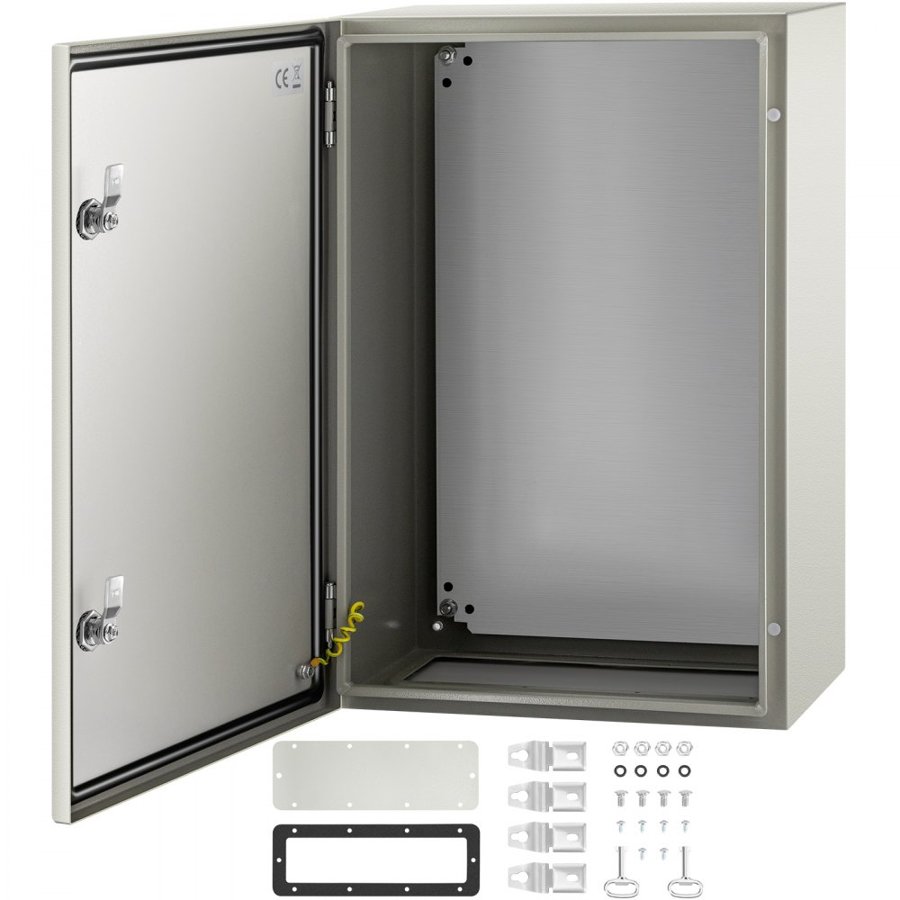 VEVOR NEMA Steel Enclosure, 60x40x25 cm NEMA 4X Steel Electrical Box, IP66 Waterproof & Dustproof, Outdoor/Indoor Electrical Junction Box, with Mounting Plate