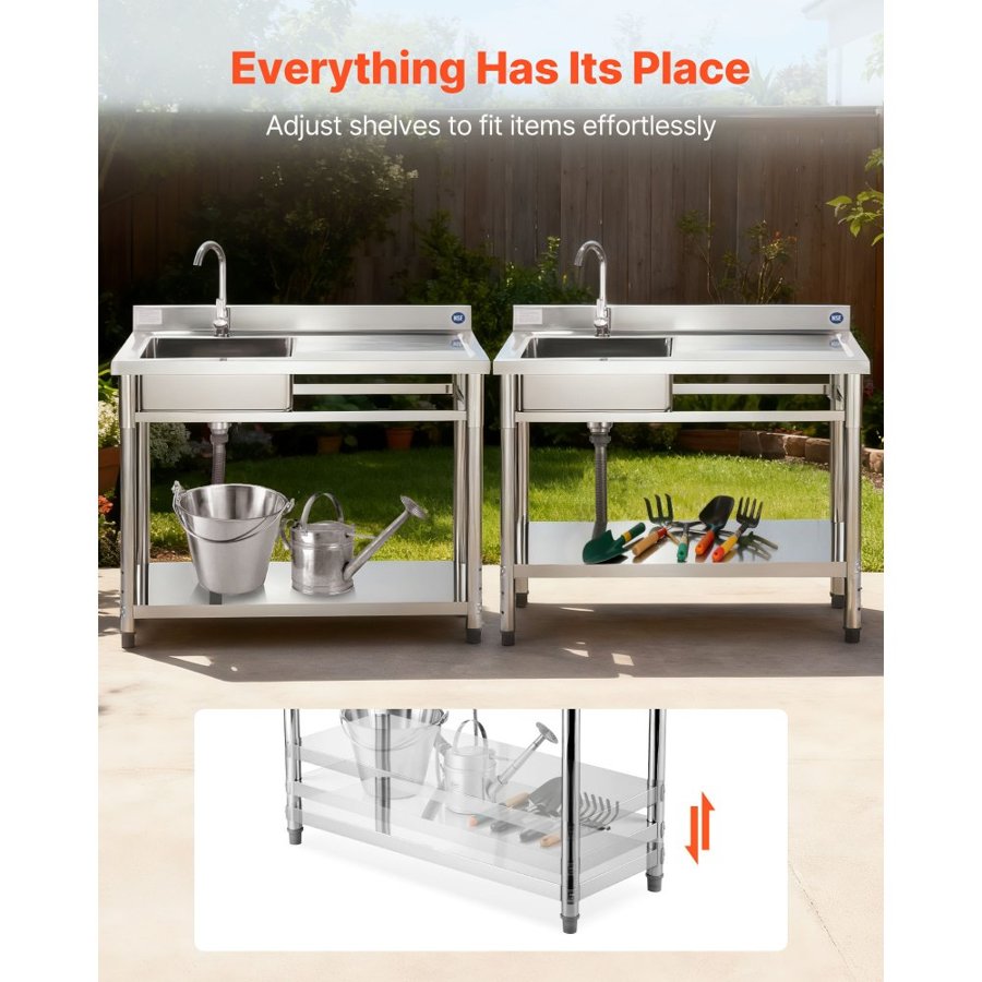 VEVOR Stainless Steel Commercial Kitchen Sink – NSF SUS201