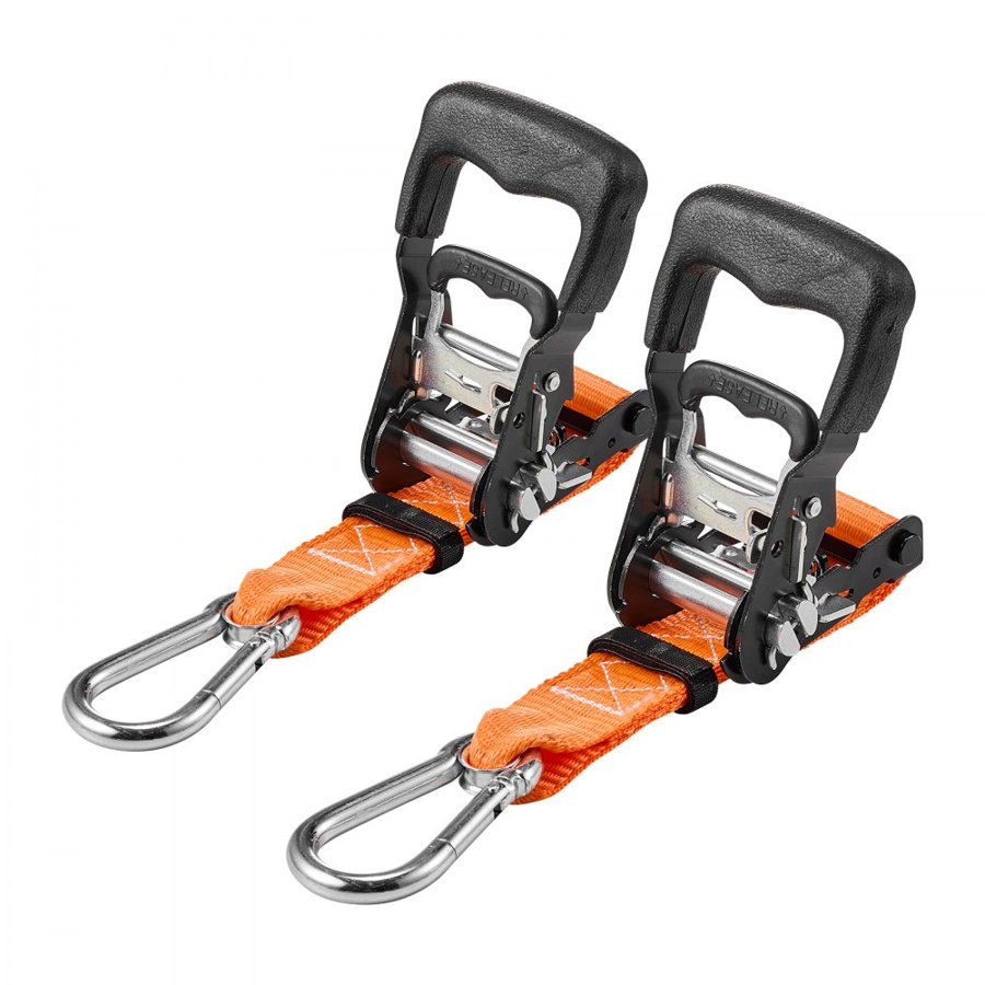 VEVOR Tie Down Straps with Carabiner – 1.5" × 6 ft, 2-Pack