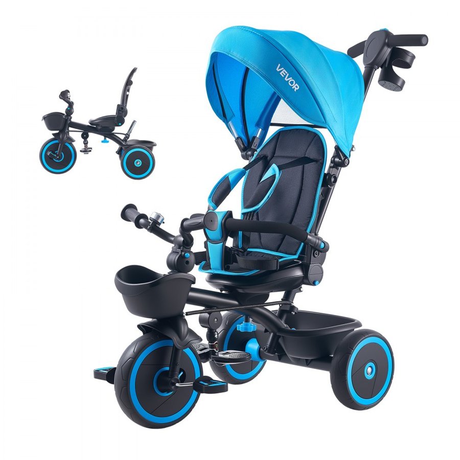 VEVOR Toddler Tricycle Stroller – 6-in-1 Trike, Ages 1–5
