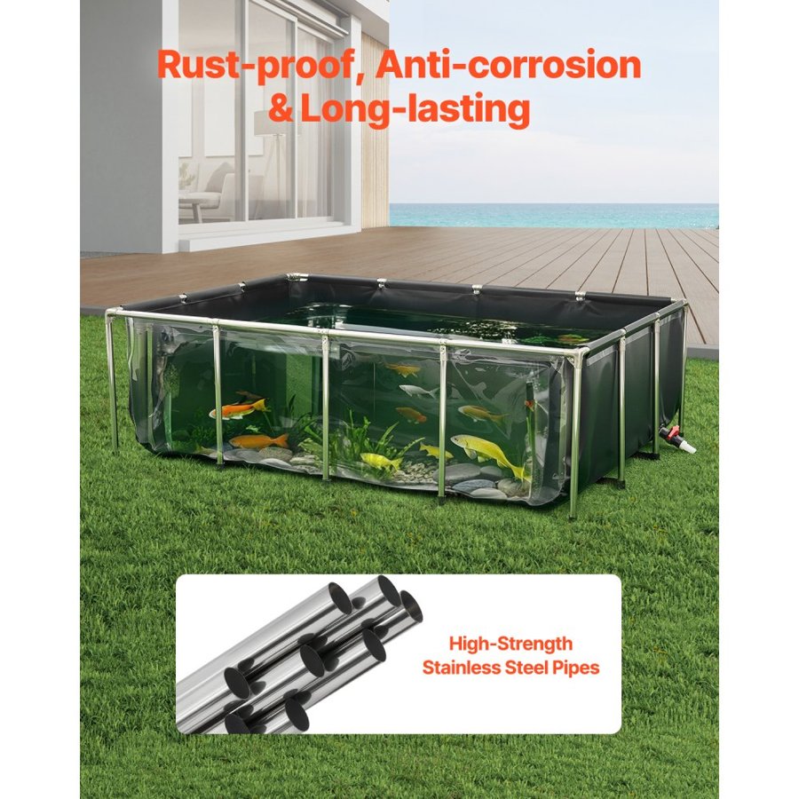 VEVOR PVC Fish Pond - 470 Gal,  78.7 x 55 x 23.6 inches