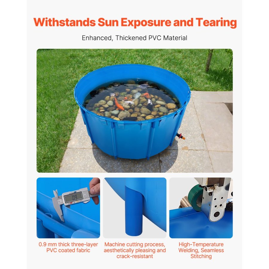 VEVOR Above Ground Fish Pond – 1320 Gal, 0.9 mm Thick
