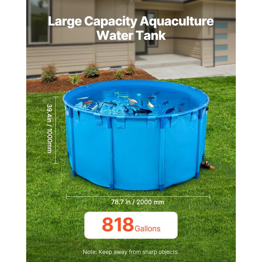 VEVOR Above Ground Fish Pond For Sale – 78.7 x 78.7 x 39.4In