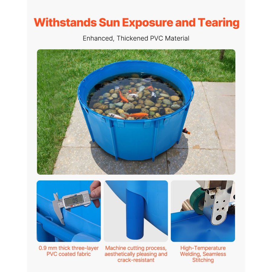 VEVOR Above Ground Fish Pond For Sale – 78.7 x 78.7 x 39.4In