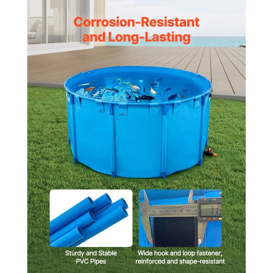 VEVOR Above Ground Fish Pond For Sale – 78.7 x 78.7 x 39.4In