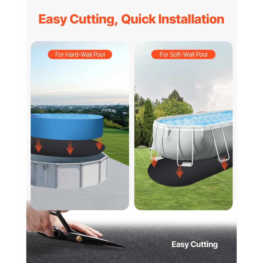 VEVOR Oval Pool Liner Pad – 12x24ft, 180g/m², Geotextile