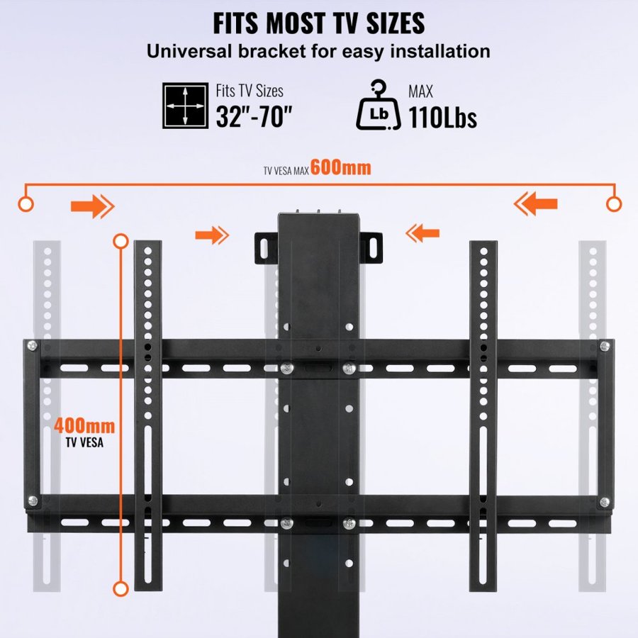 VEVOR TV Lift Stand Motorized TV auto Lift Mount Bracket for 66–152.4 cm Flat Screen LCD/LED/OLED Plasma TVs Heavy Duty Electric TV Mount Motorised TV Lift
