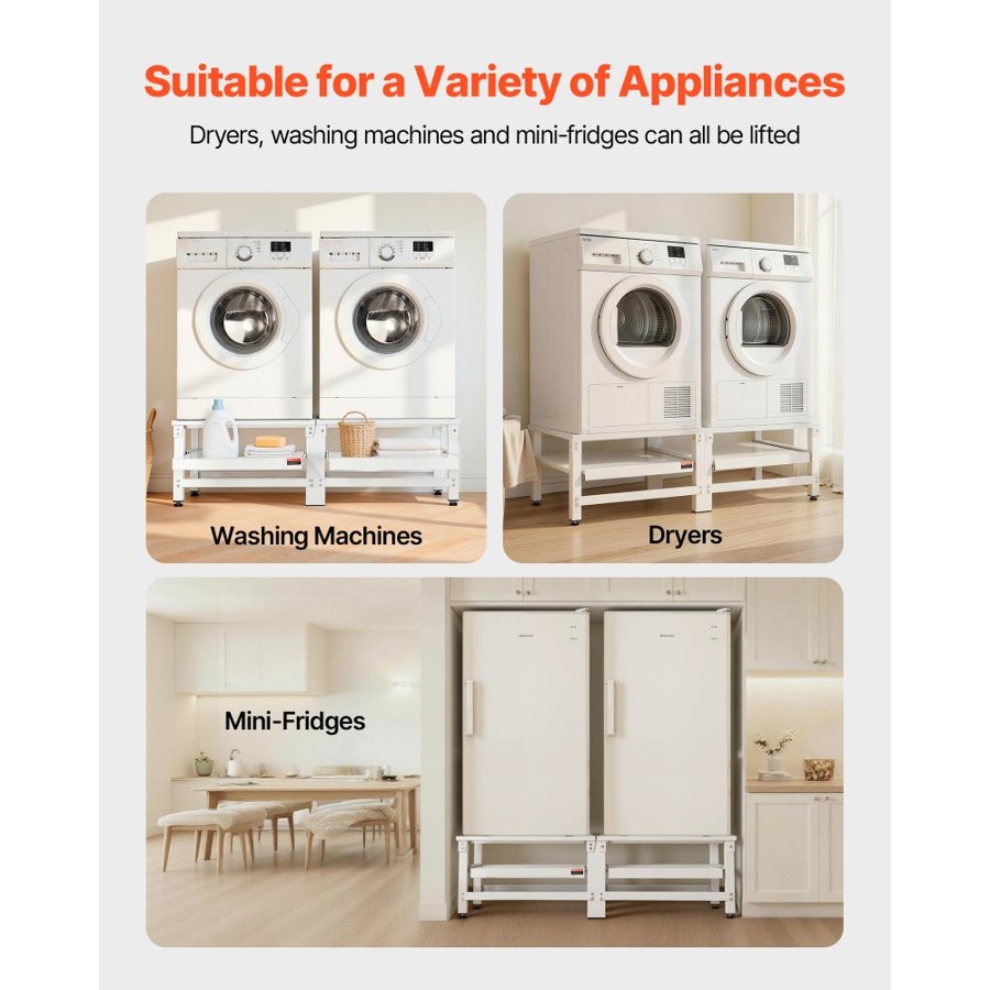 VEVOR Universal Washer and Dryer Pedestal – 355mm, 2 Pack