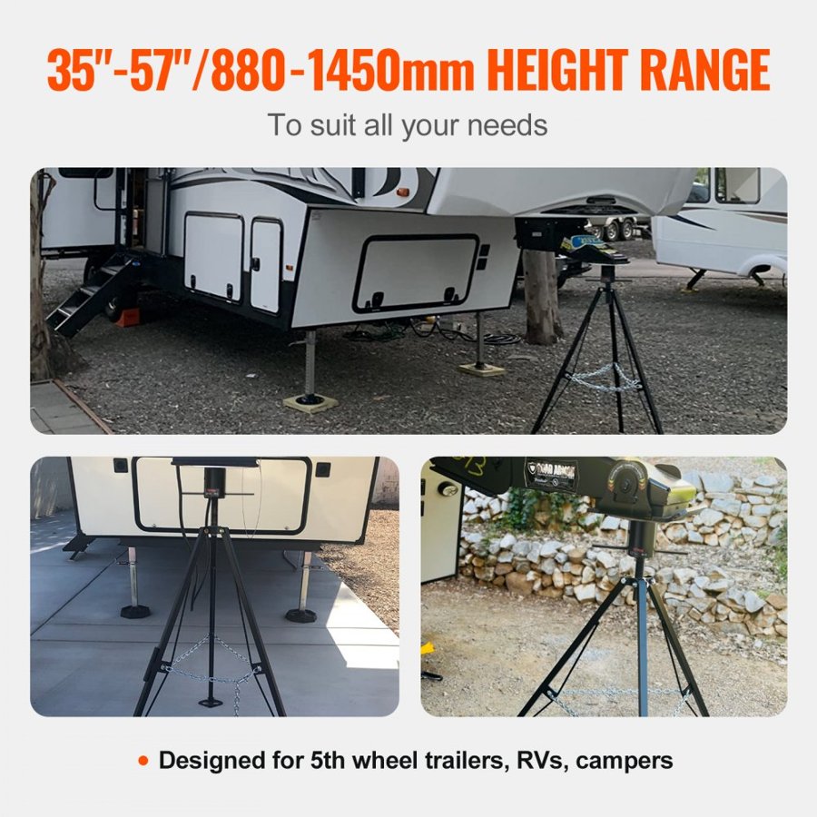 VEVOR 5. riteņa trijkāja stabilizators, 5000 LBS celtspēja, trijkāja piektā riteņa stabilizators piekabēm, autonamiņiem un kempingam