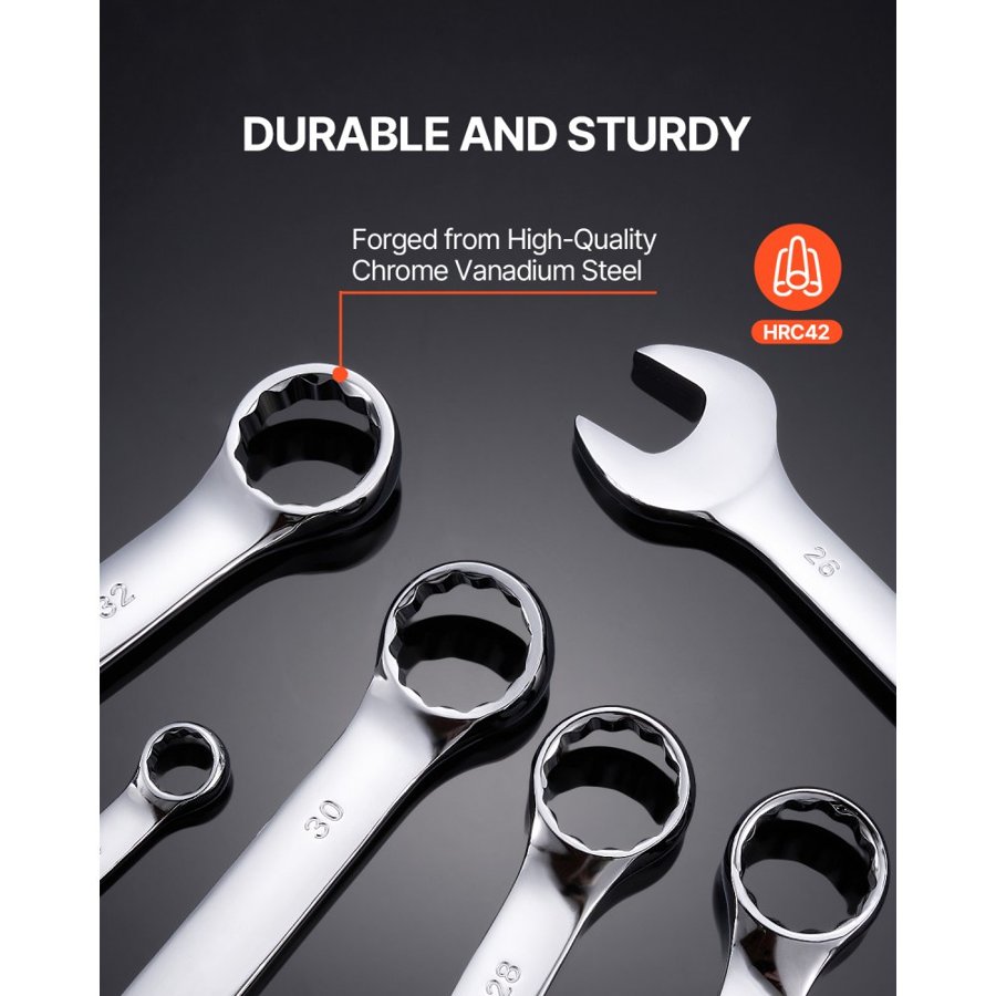 VEVOR Combination Wrench Set Metric - 25-Piece, 6-32mm