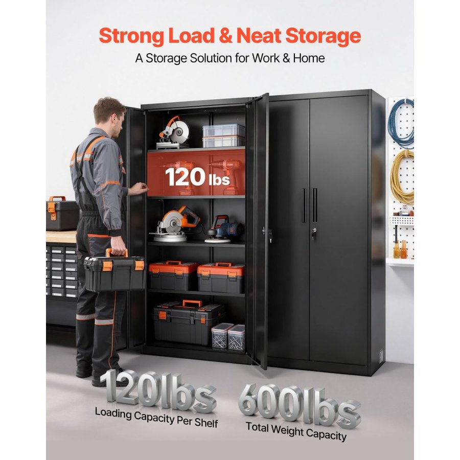 VEVOR Metal Garage Storage Cabinet – 175 cm, 5 Tiers