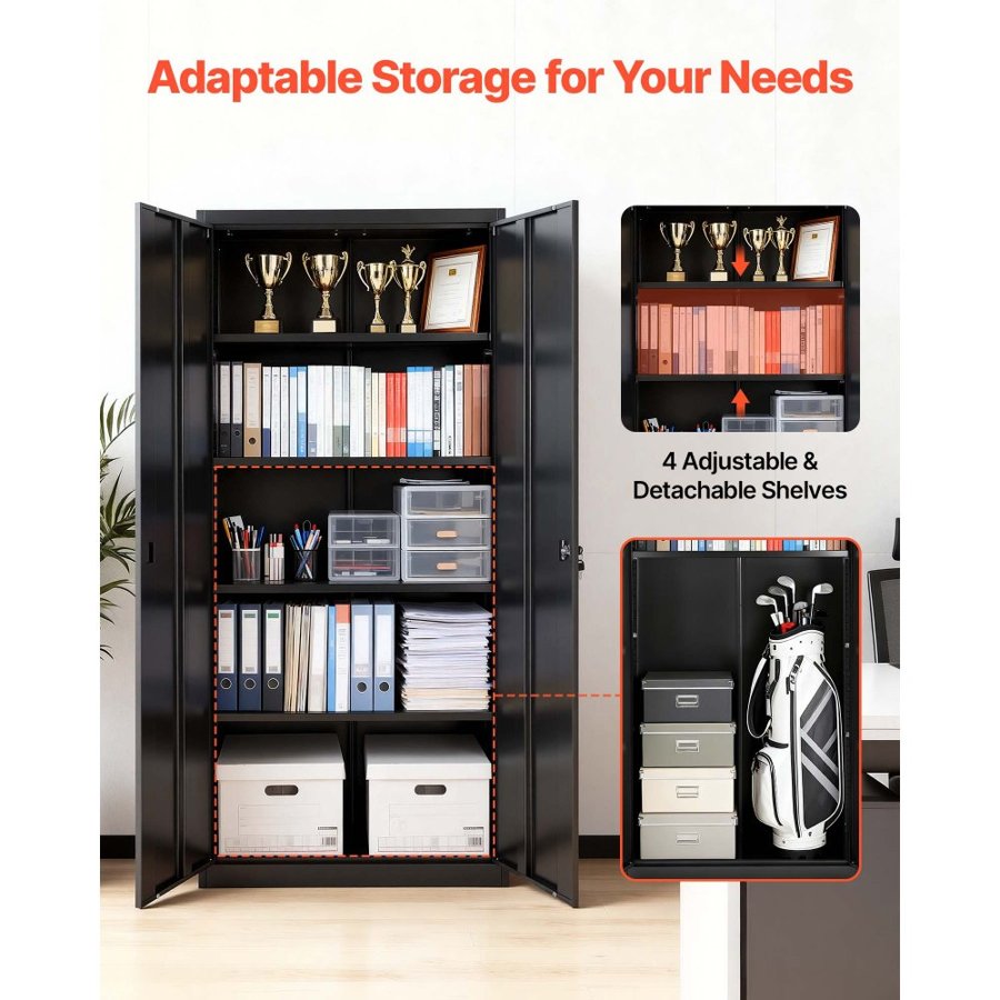VEVOR Metal Garage Storage Cabinet – 175 cm, 5 Tiers