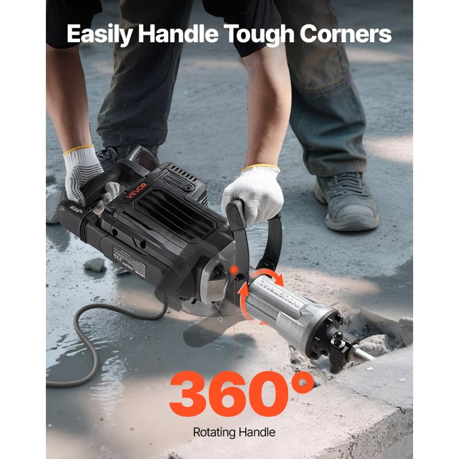 VEVOR Electric Concrete Breaker – 3000W, 1700 BPM Jackhammer
