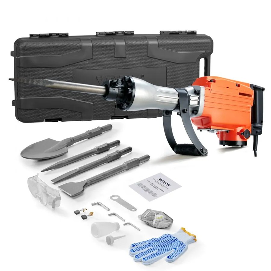 VEVOR 2200W Electric Demolition Jack Hammer – 4 Chisels