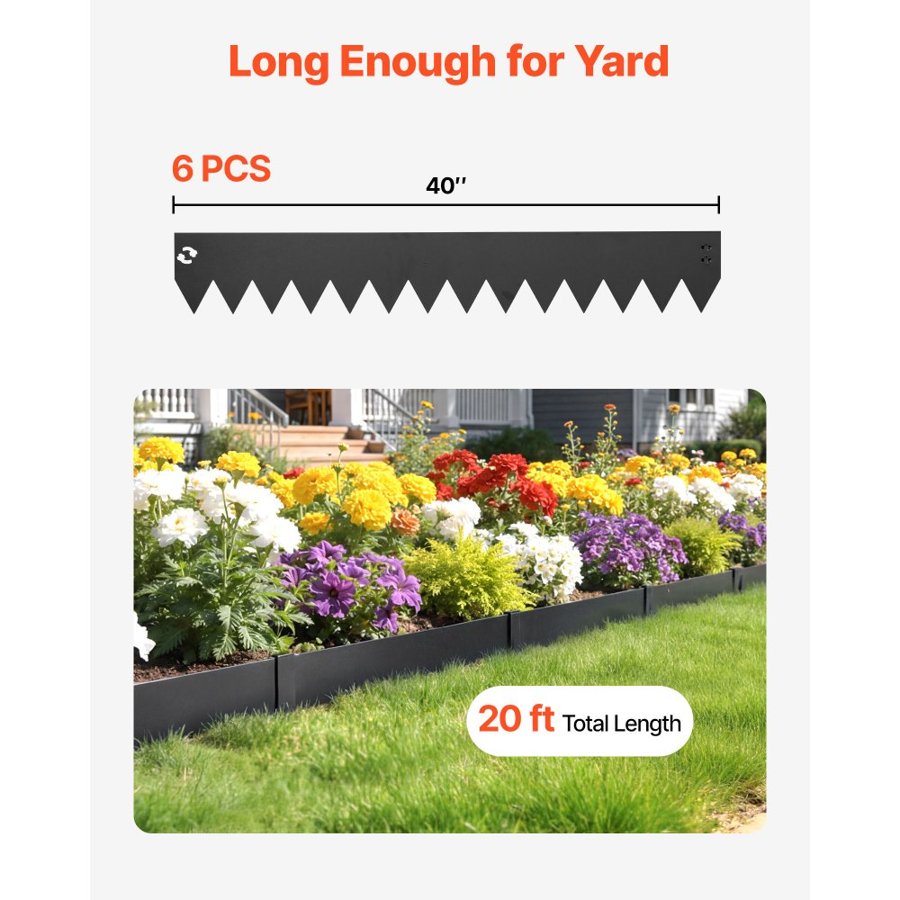 VEVOR Black Metal Edging for Landscaping –1016 x 152mm