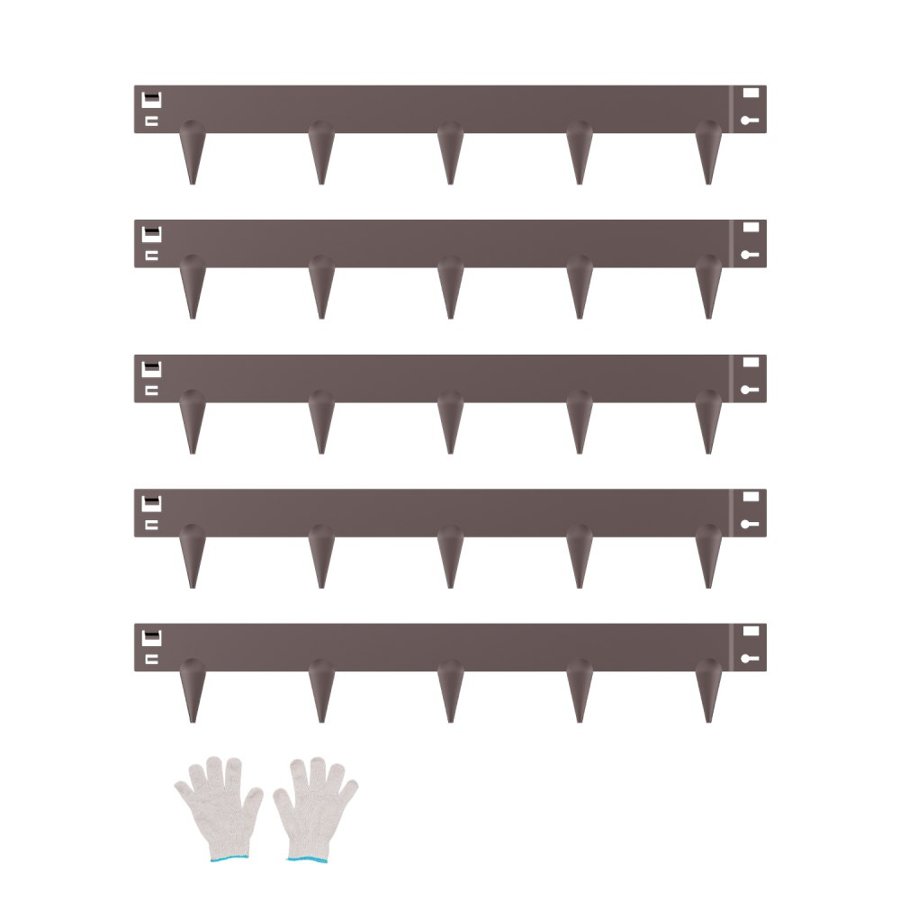 VEVOR Steel Landscape Edging, 5 Packs 39 x 3 in Rust-Resistant Metal Landscape Edging, Bendable Garden Edging Border, Heavy Duty Lawn Edging, Easy-to-Install, Flower Bed Yard Pathway Divider Brown