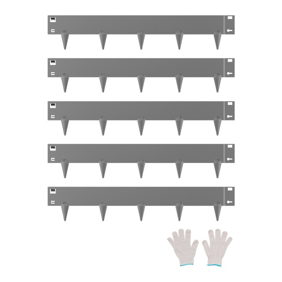 VEVOR Steel Landscape Edging, 5 Packs 39 x 4 in Rust-Resistant Metal Landscape Edging, Bendable Garden Edging Border, Heavy Duty Lawn Edging, Easy-to-Install, Flower Bed Yard Pathway Divider Dark Gray