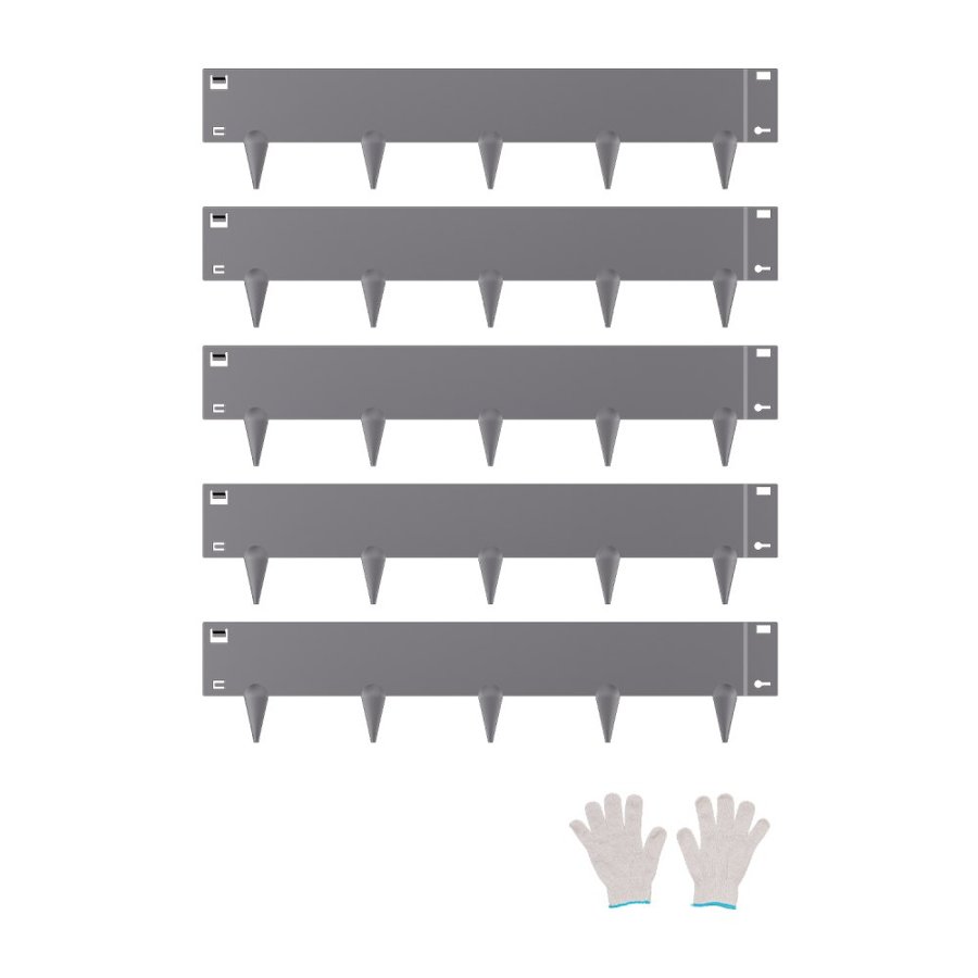 VEVOR Steel Landscape Edging, 5 Packs 39 x 5 in Rust-Resistant Metal Landscape Edging, Bendable Garden Edging Border, Heavy Duty Lawn Edging, Easy-to-Install, Flower Bed Yard Pathway Divider Dark Gray