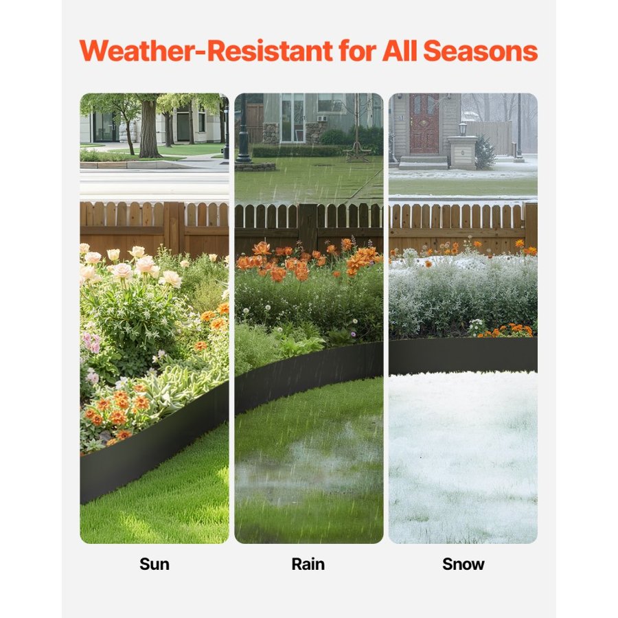VEVOR Metal Border Garden Edging – 6 Packs, 40 x 6 Inch