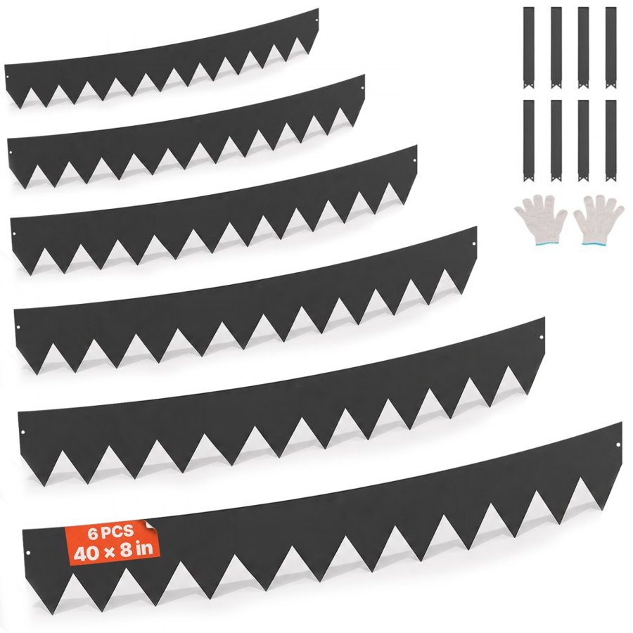 VEVOR Heavy Duty Landscaping Edging – 6pcs, 40x8in, 29.1lbs