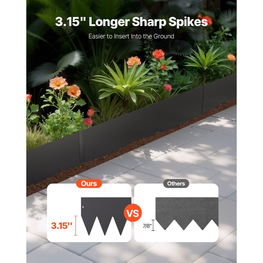 VEVOR Heavy Duty Landscaping Edging – 6pcs, 40x8in, 29.1lbs