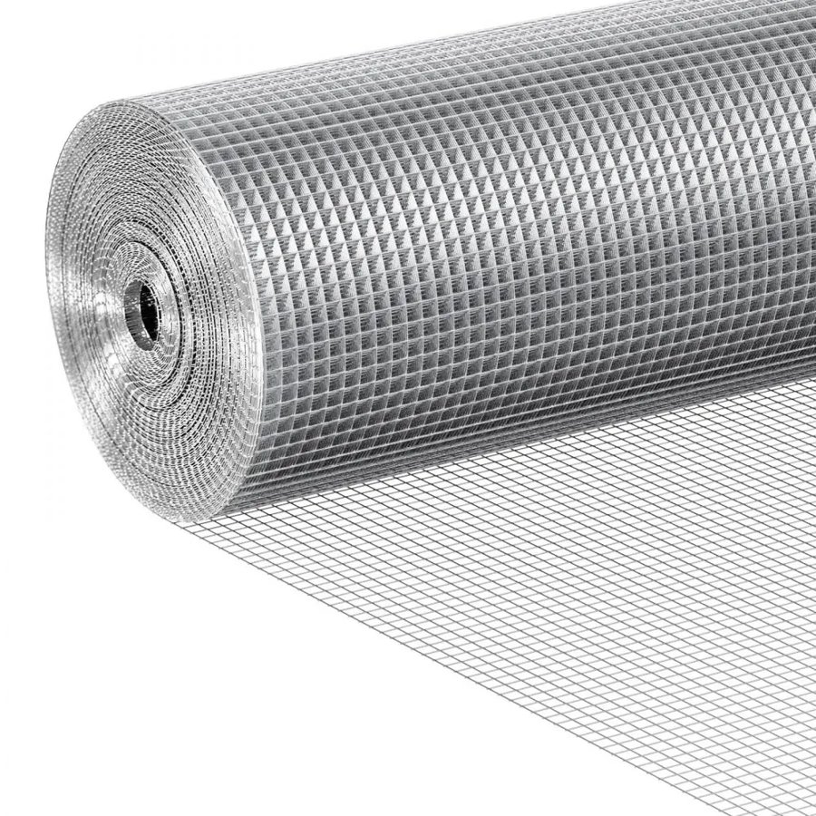 VEVOR Hardware Cloth 6.35 mm 1220 mm x 30.48 m 23 Gauge Chicken Wire Fence, Hot-Dip Galvanized After Welding Metal Wire Mesh Roll, Garden Plant Welded Fencing Roll Supports Poultry Netting Cage Fence