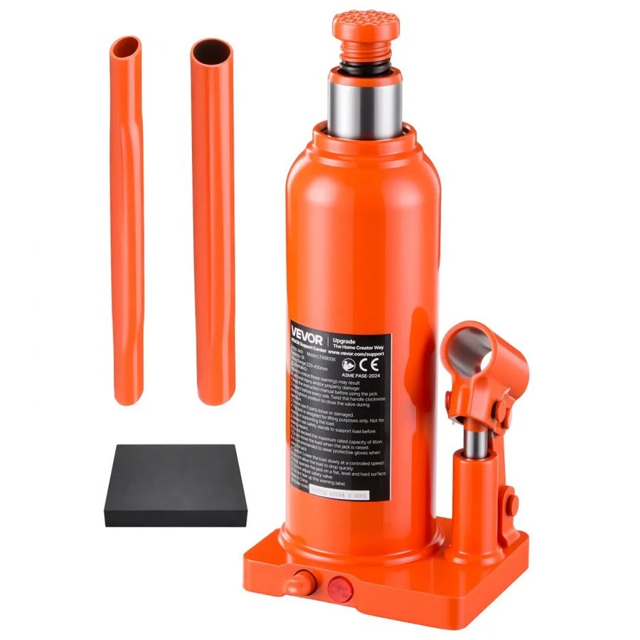 VEVOR Hydraulic Bottle Jack 6 Ton (13227.7 lbs) 220-430 mm Lifting Range, for Full-Size SUV, Light-Duty Pickup, Commercial Van, Auto Repair House Lift, Multi-Directional Welded Jack with Long Handle