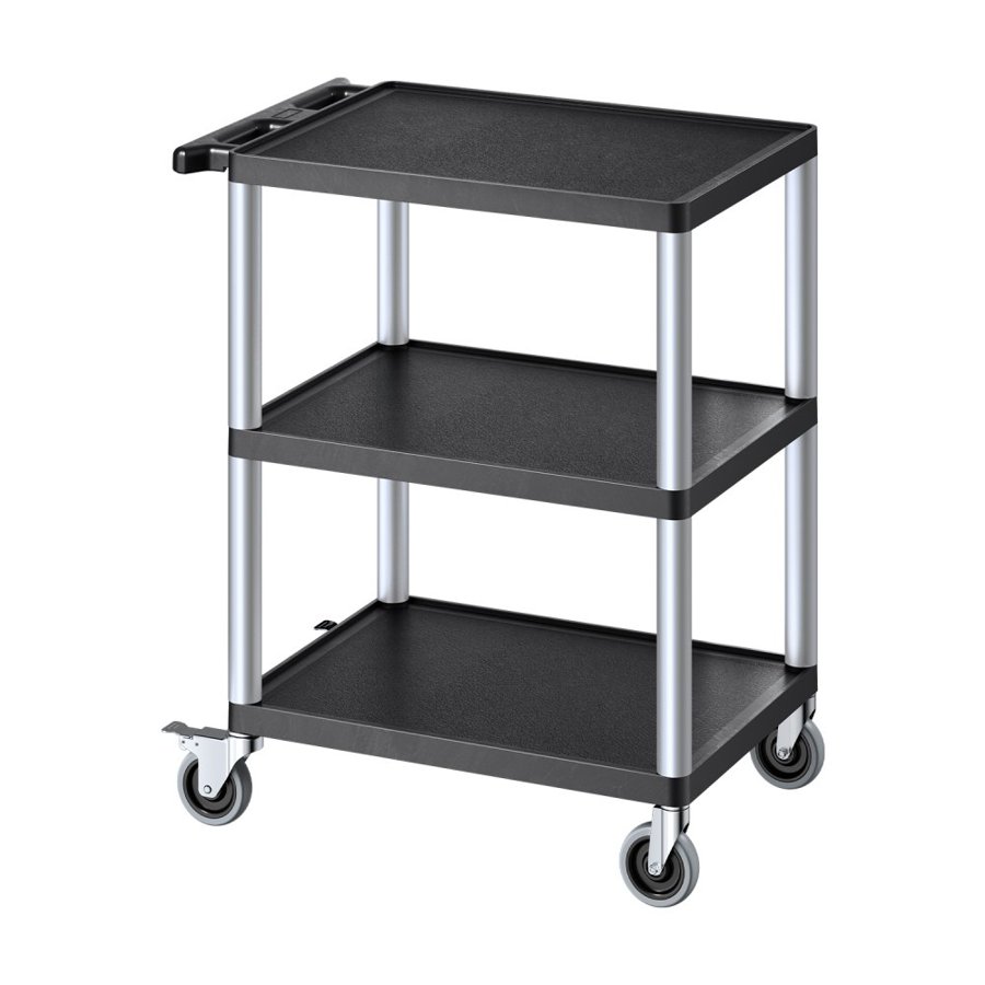 VEVOR 3 Shelf Plastic Utility Cart – 300 Lb, 27.6"