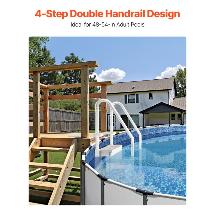 VEVOR Pool Ladder 400 lb Capacity – 4-Step, 48-54 Inch Pools