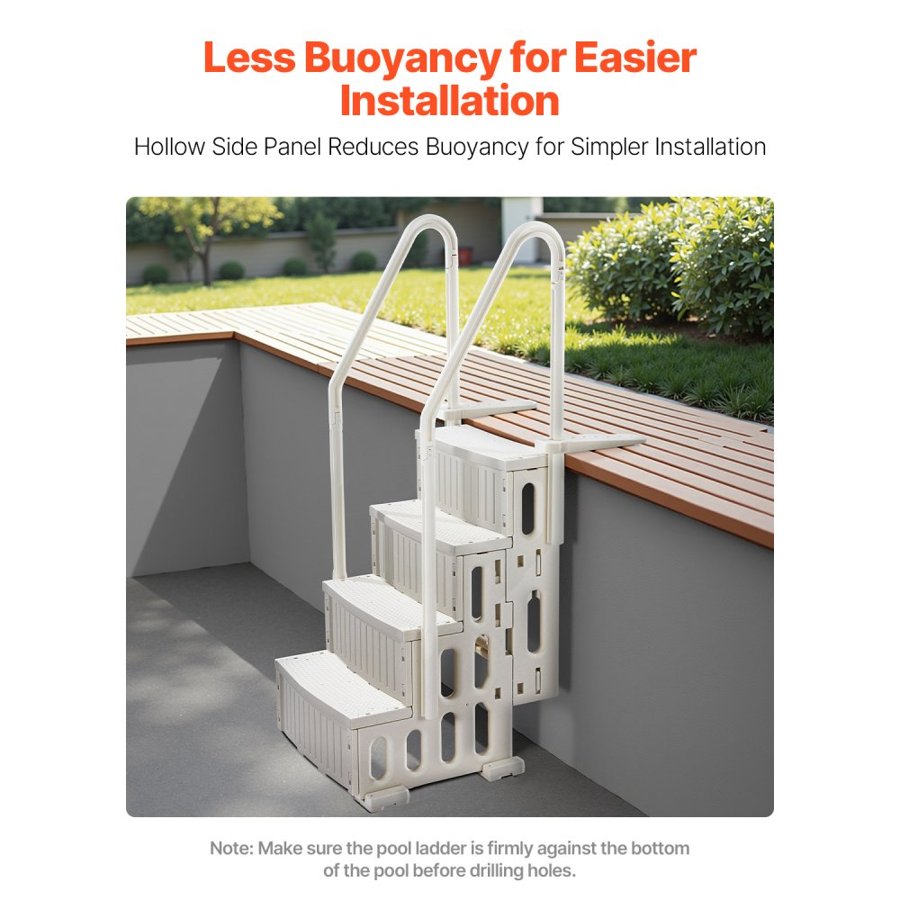 VEVOR Pool Ladder 400 lb Capacity – 4-Step, 48-54 Inch Pools