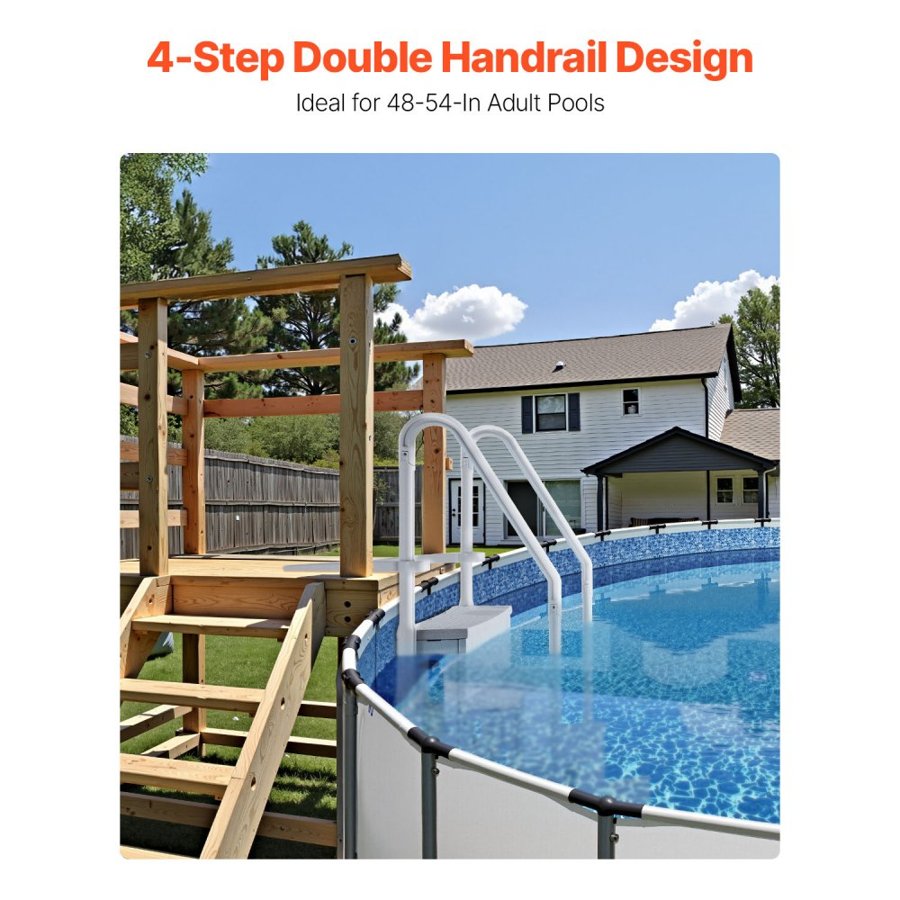 VEVOR Inground Swimming Pool Ladder Steps – 4-Step, 400 Lbs