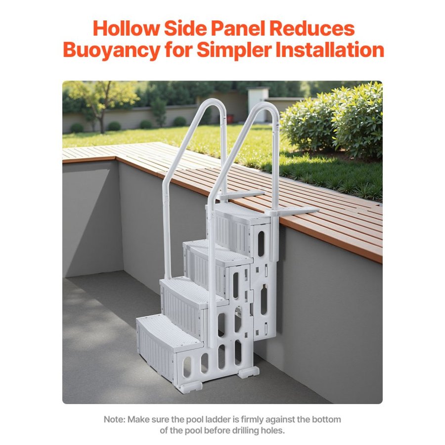VEVOR Inground Swimming Pool Ladder Steps – 4-Step, 400 Lbs