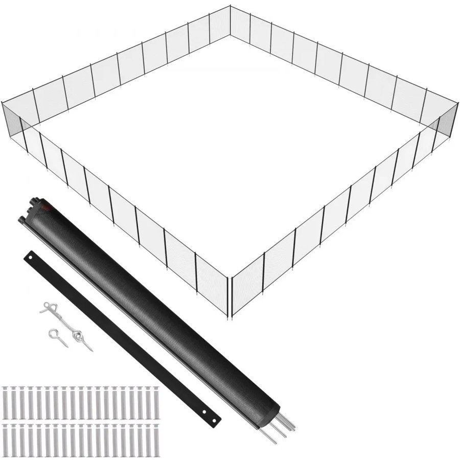 VEVOR Pool Fence, 1.21 × 32.91 m Pool Fences for Inground Pools, Removable Child Safety Pool Fencing, Easy DIY Installation Swimming Pool Fence, 340gms Teslin PVC Pool Fence Mesh Protects Kids and Pets