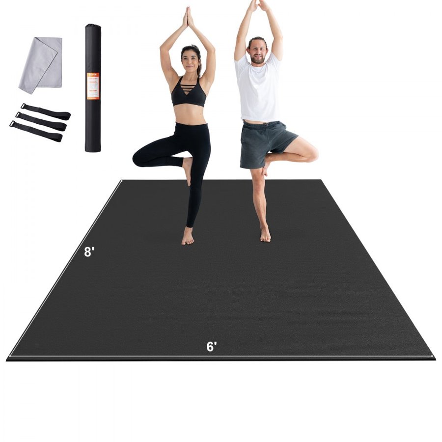 VEVOR Exercise Mat Non Slip Yoga Mat Gym Fitness Pilate Workout Mat (2.4x1.8 m)