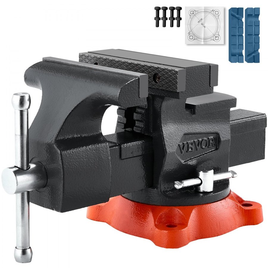 VEVOR Heavy-Duty Bench Vise — 360° Rotation & Two-Way Jaws