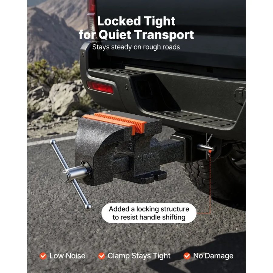 VEVOR Truck Hitch Vise – 150 mm Jaw, 25 kN, Ductile Iron