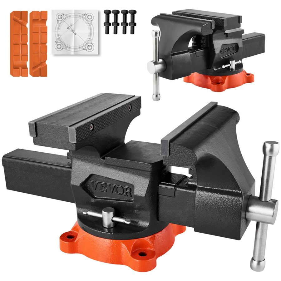 VEVOR Heavy Duty 8" Bench Vise – 6744 lbs, Swivel Base