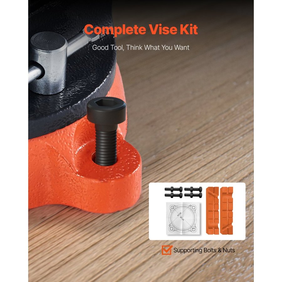 VEVOR Heavy Duty 8" Bench Vise – 6744 lbs, Swivel Base