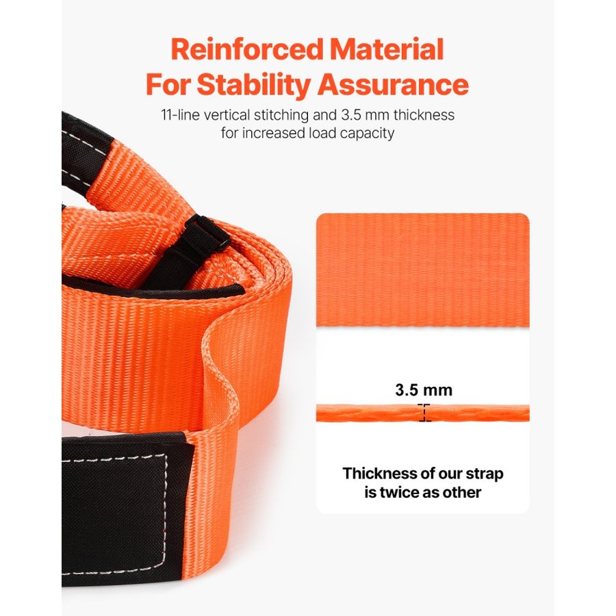 VEVOR Recovery Tow Straps – 3" x 8', 36,000 lbs, 3.5 mm