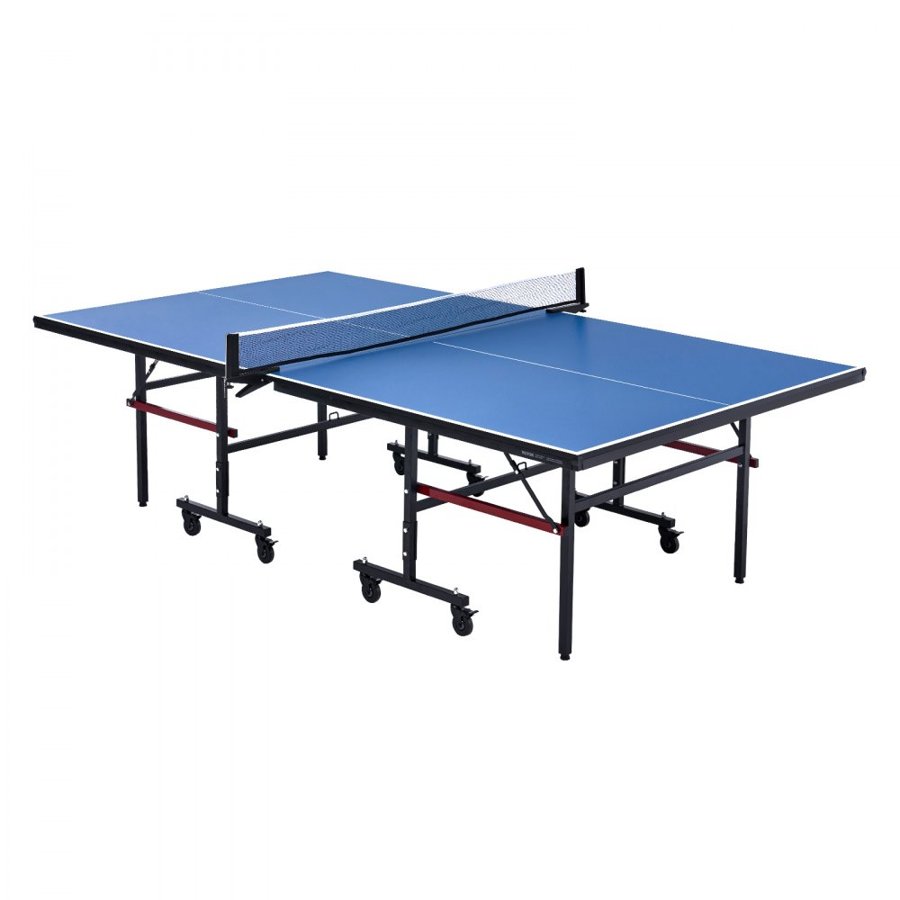 VEVOR Ping Pong Table, Professional Table Tennis Game, Indoor MDF Portable Table Tennis Table, Foldable Ping Pong Table with Quick Clamp Net and Lockable Wheels, 10 Minute Easy Assembly, 18mm Tabletops