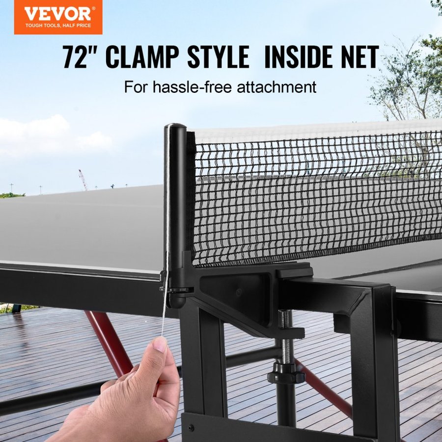VEVOR Ping Pong Table, Professional Table Tennis Game, Indoor/Outdoor All Weather Aluminum Table Tennis Table, Portable Foldable Table with Quick Clamp Net & Large Lockable Wheels, 10 Minute Assembly