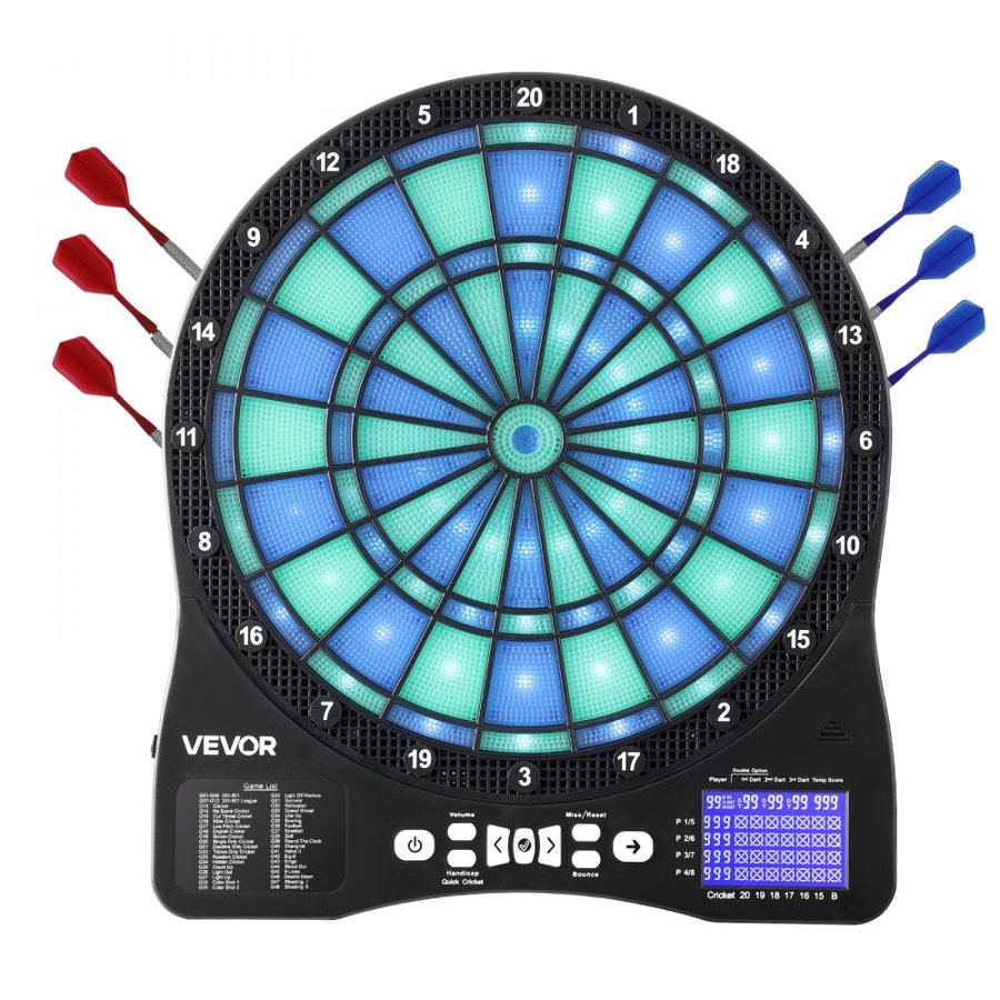 VEVOR Electric Dart Board – LED 13.5" Target, 48 Games