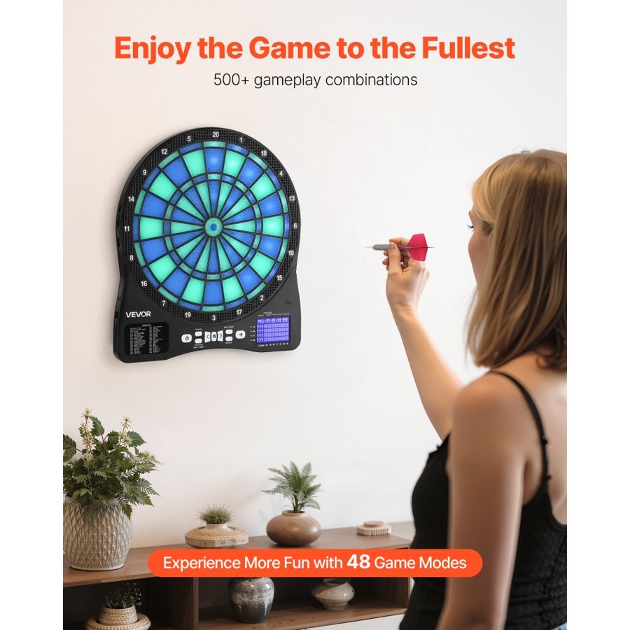 VEVOR Electric Dart Board – LED 13.5" Target, 48 Games