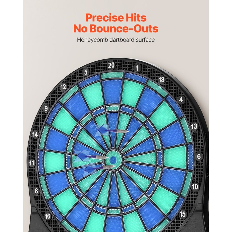 VEVOR Electric Dart Board – LED 13.5" Target, 48 Games