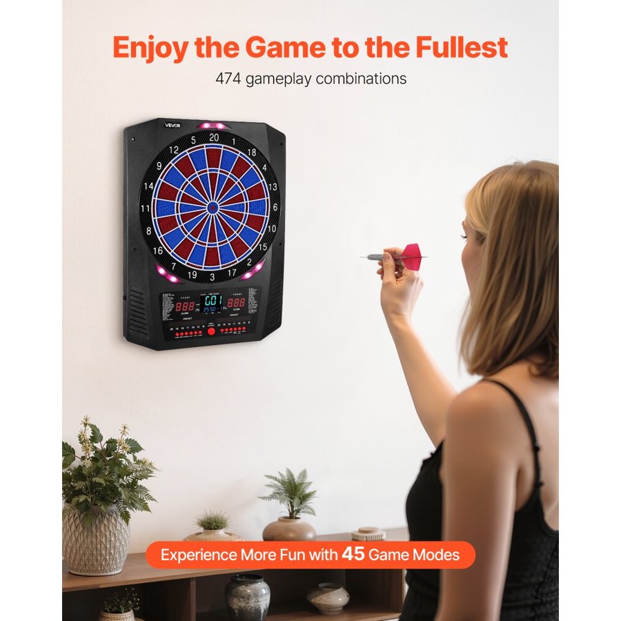 VEVOR Digital Dart Board with LED Scoring and 45 Games