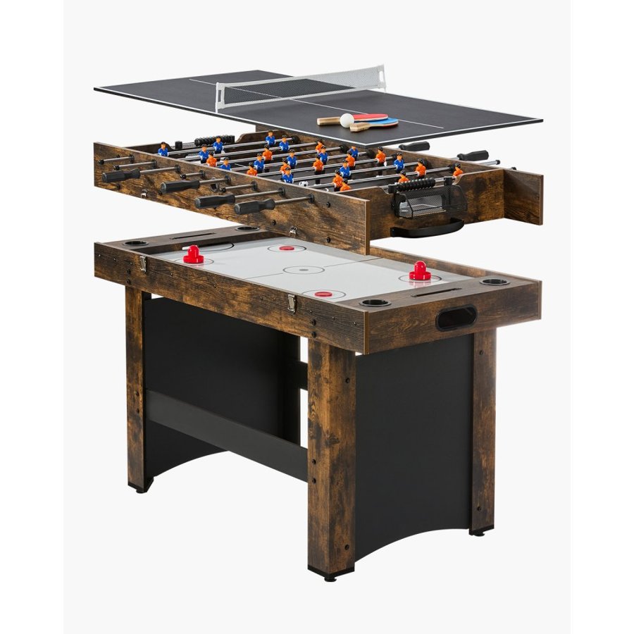 VEVOR 3-in-1 Combo Game Table Set, 54" Air Hockey Table, Multi Combination Table with Air Hockey, Ping Pong, Foosball, Pushers & Pucks, Air Powered Arcade Hockey Table for Family Game Room Office
