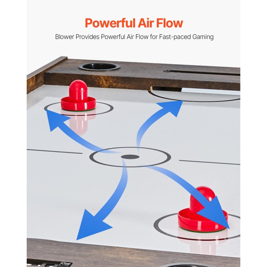 VEVOR 3-in-1 Combo Game Table Set, 54" Air Hockey Table, Multi Combination Table with Air Hockey, Ping Pong, Foosball, Pushers & Pucks, Air Powered Arcade Hockey Table for Family Game Room Office