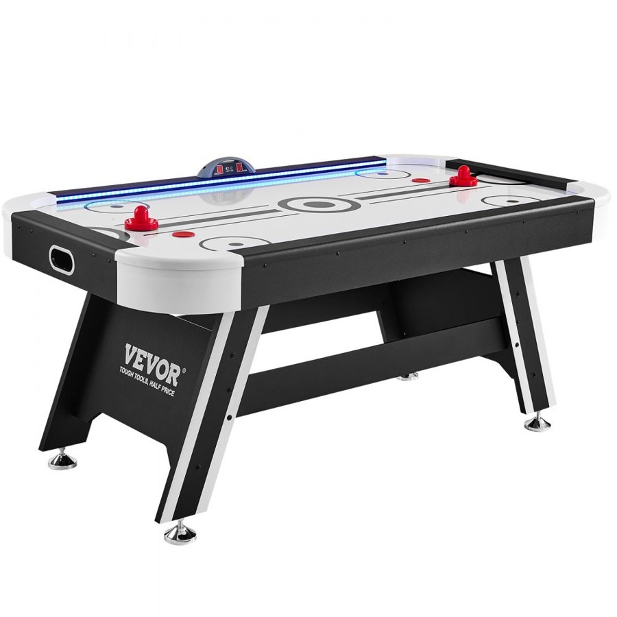 VEVOR Air-Powered Hockey Table, Indoor Hockey Table for Kids and Adults, LED Sports Hockey Game with 2 Pucks, 2 Pushers, and Electronic Score System, Arcade Gaming Set for Game Room Family Home