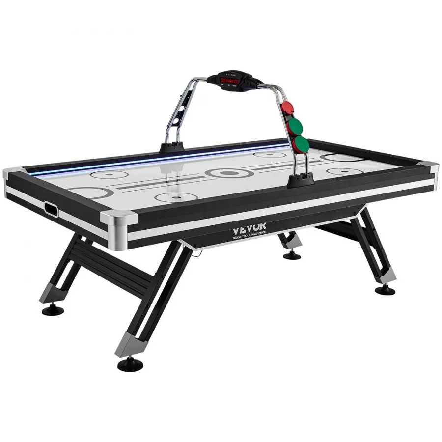 VEVOR Air-Powered Hockey Table, Indoor Hockey Table for Kids and Adults, LED Sports Hockey Game with 2 Pucks, 2 Pushers, and Electronic Score System, Arcade Gaming Set for Game Room Family Home